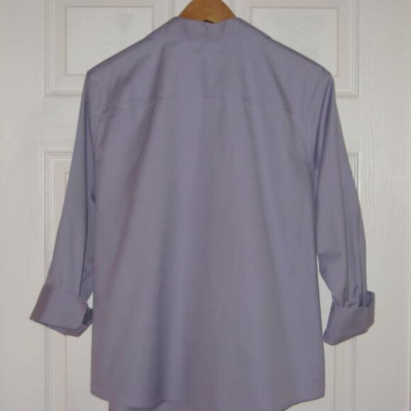 Chico's No Iron 3 XL Lavender Effortless 3/4 Slv Cotton Hidden Button Excellent - Picture 4 of 11